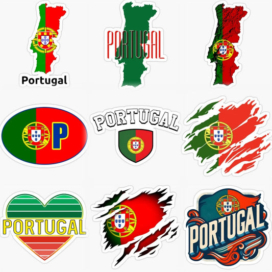 Portugal Flag Map National Emblem Creative PVC Sticker for Decorate Car Motorcycle Bicycle Helmet Window Wall Decal Accessories