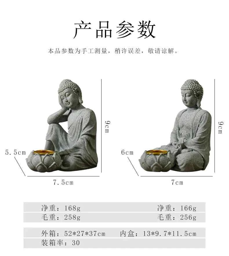 Household aromatherapy decorations new Chinese new ornaments living room Zen tea desktop crafts small sitting Buddha sculpture