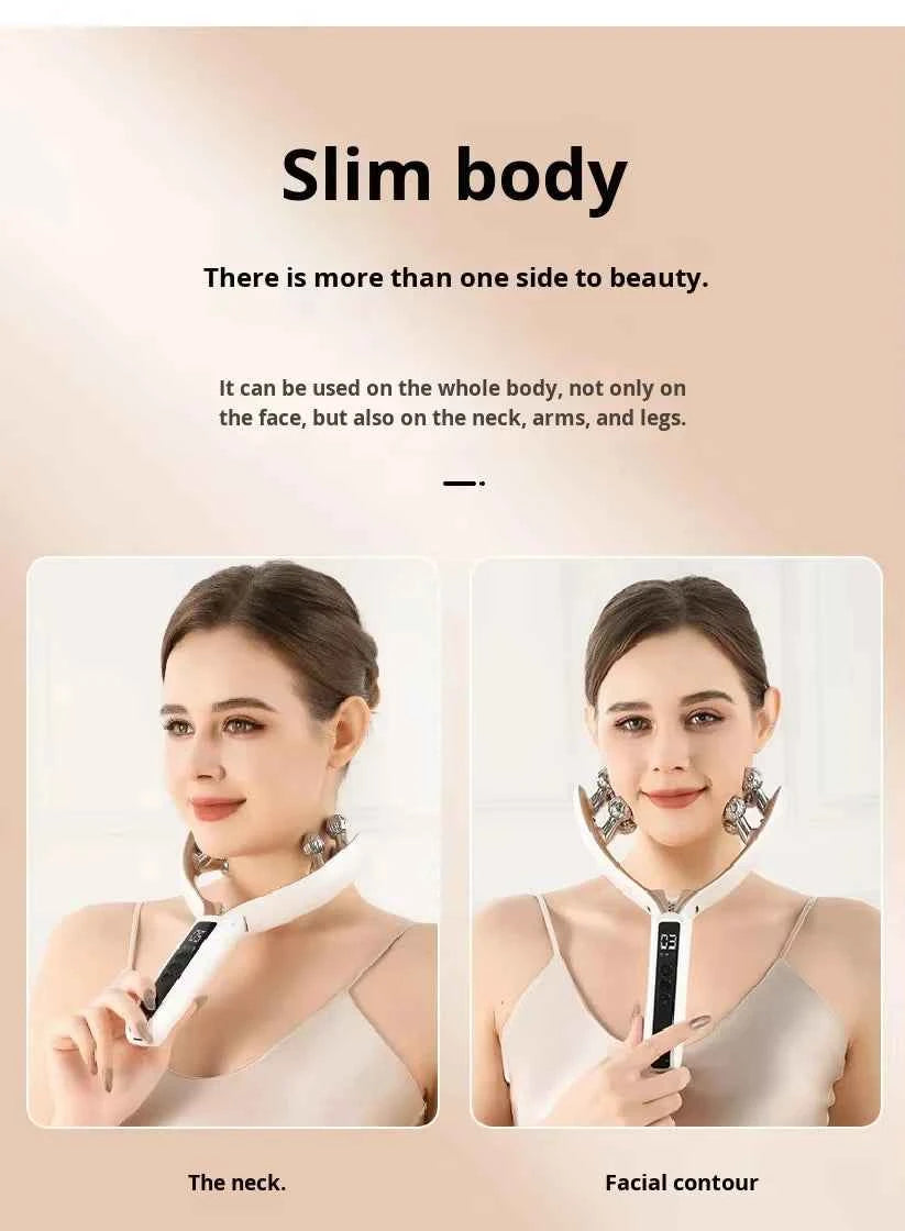 Anti-aging Ems microcurrent roller facial shaping device - V-ray radiofrequency beauty firmening and lifting facial massage
