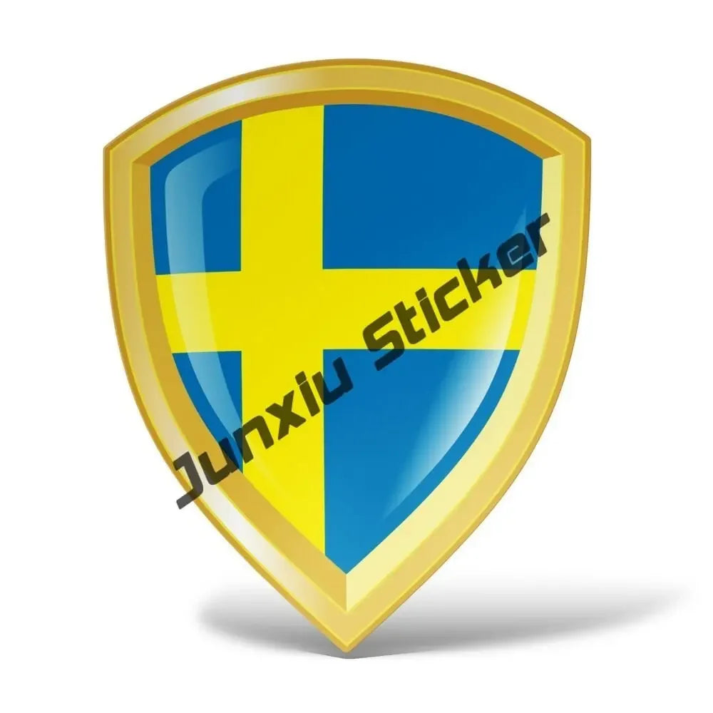Sweden Flag Wings Creative Motorcycle Car Stickers Decal Anime Cute Accessories Swedish Air Force Decoration Glue Sticker