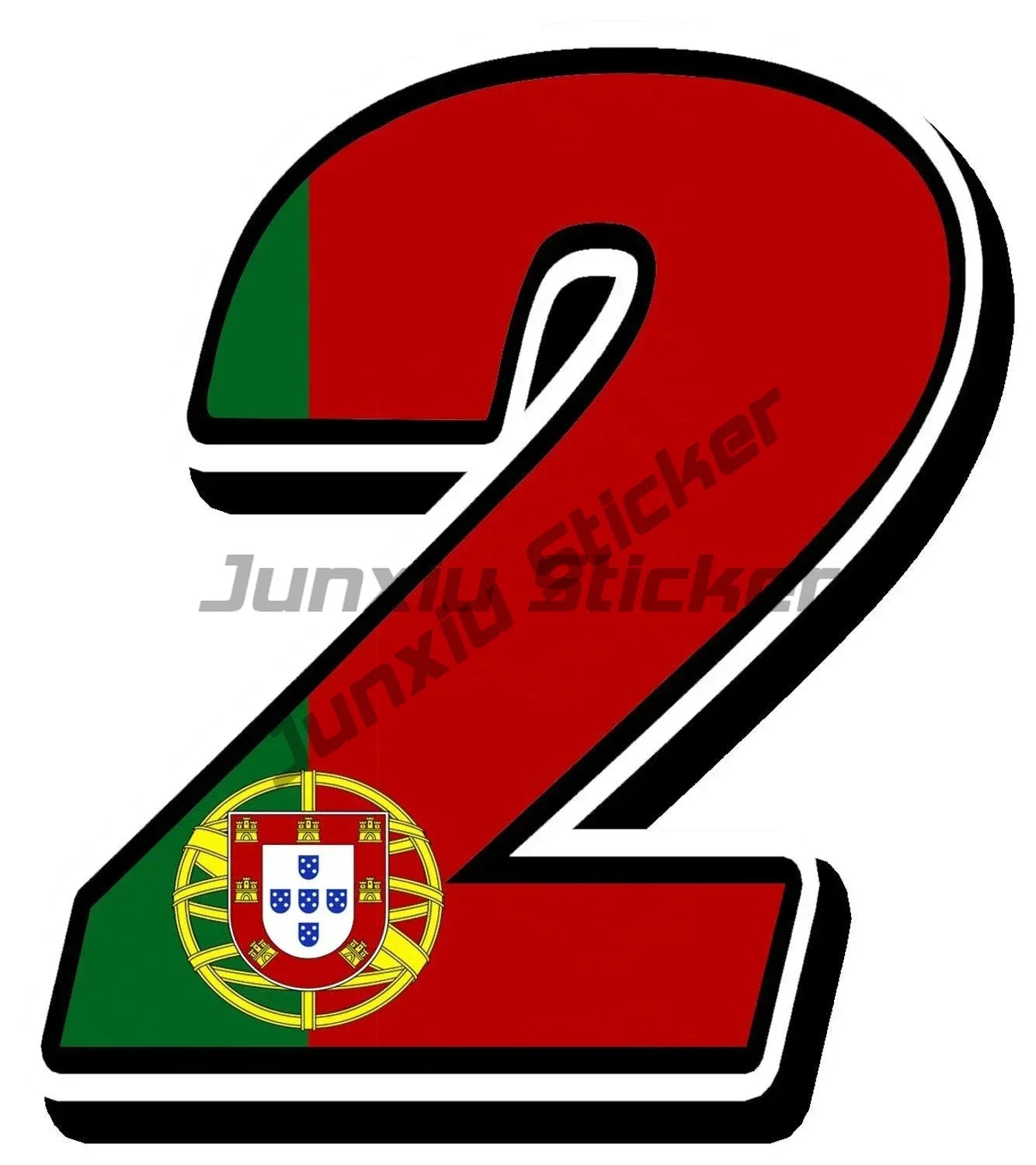 Portugal Flag Map Emblem Stickers High-Quality Viny Portugal Coat of Arms Portuguese Flag Racing Numbers Decal Perfect for Cars