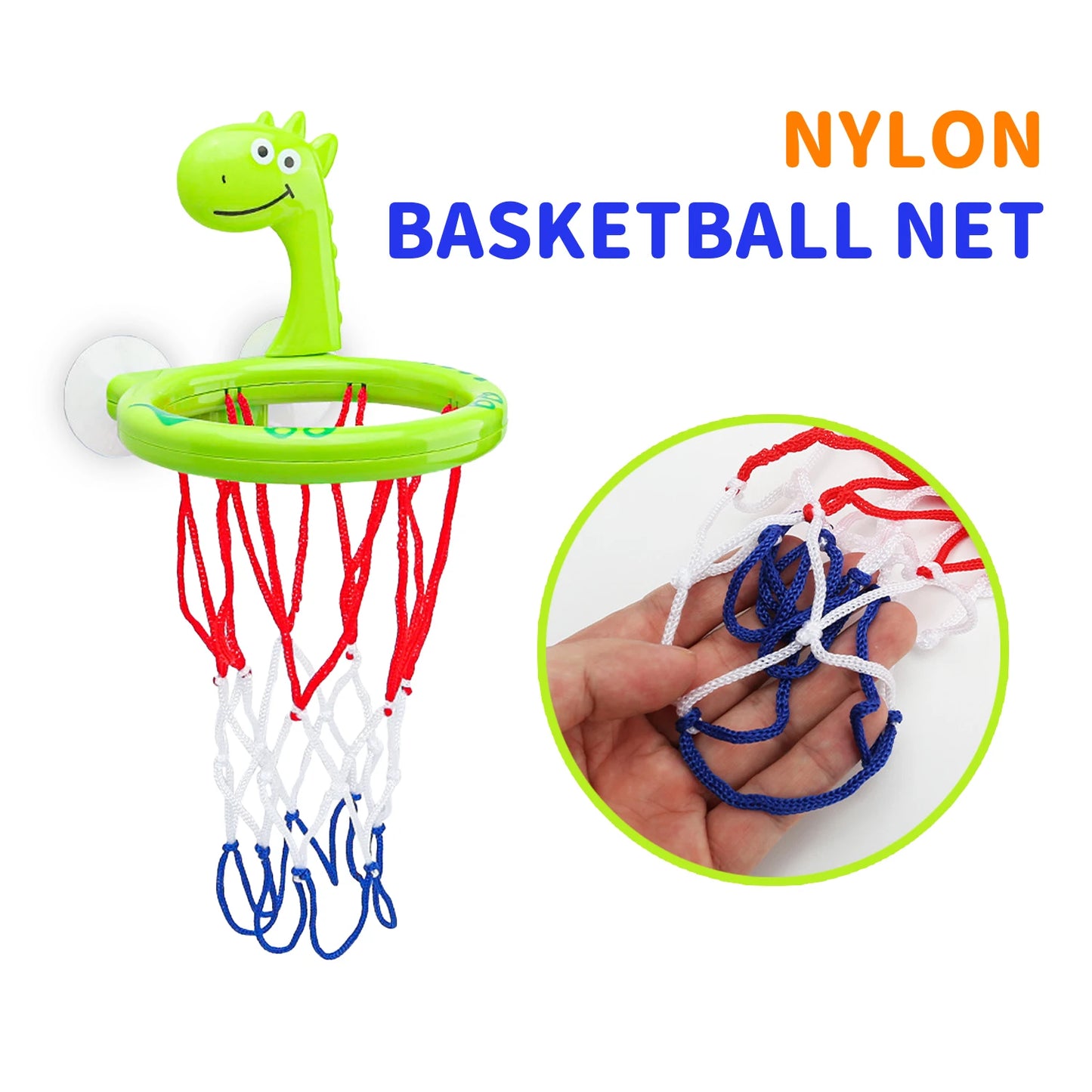 Baby Bath Toy Children Water Play Toys Set Bathroom Bathtub Suction Cup Shooting Basketball Hoop with 3 Balls Bath Toys for Kids