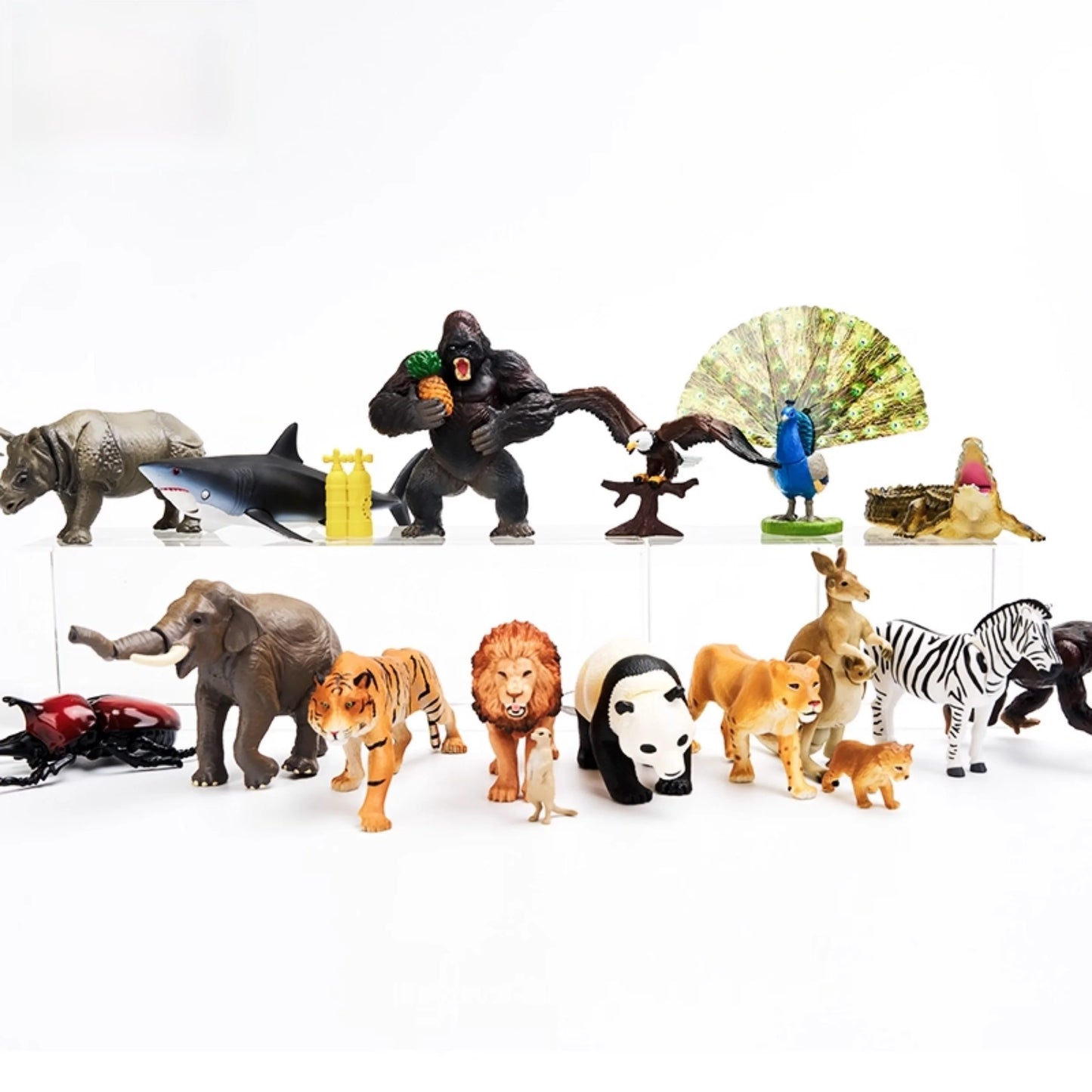 Wildlife Miniature Toys Realistic Tiger Elephant Lion Panda Chimpanzee Simulation Dolls for Children Educational Play Equipment