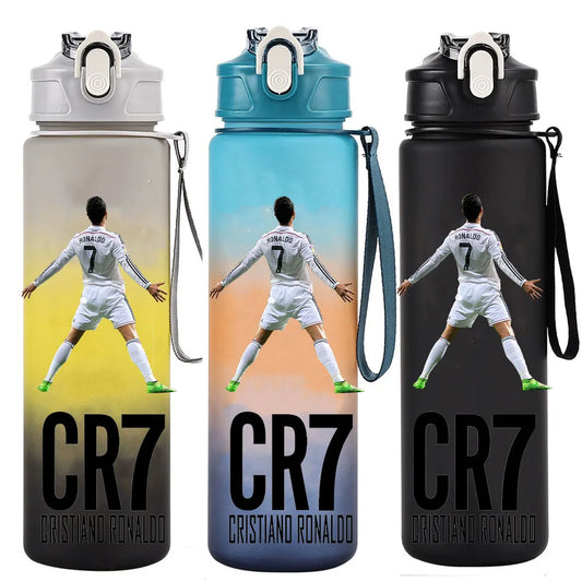 Cristiano Ronaldo Sports Water Bottle Shaker Outdoor Travel Portable Leakproof Drinkware Plastic Drink Bottle BPA Free Gym  gift
