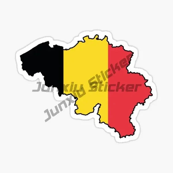 Belgium B Flag Map Emblem Creative Stickers Vinyl Helmet Wall Room Truck Window Motorcycle Camper Laptop Car Decal Assecories