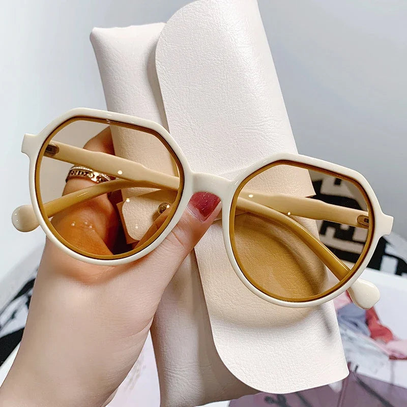 Sunglasses for Women Geometry Shape Frame Fashion Glasses Vintage Big Sunshades Shades