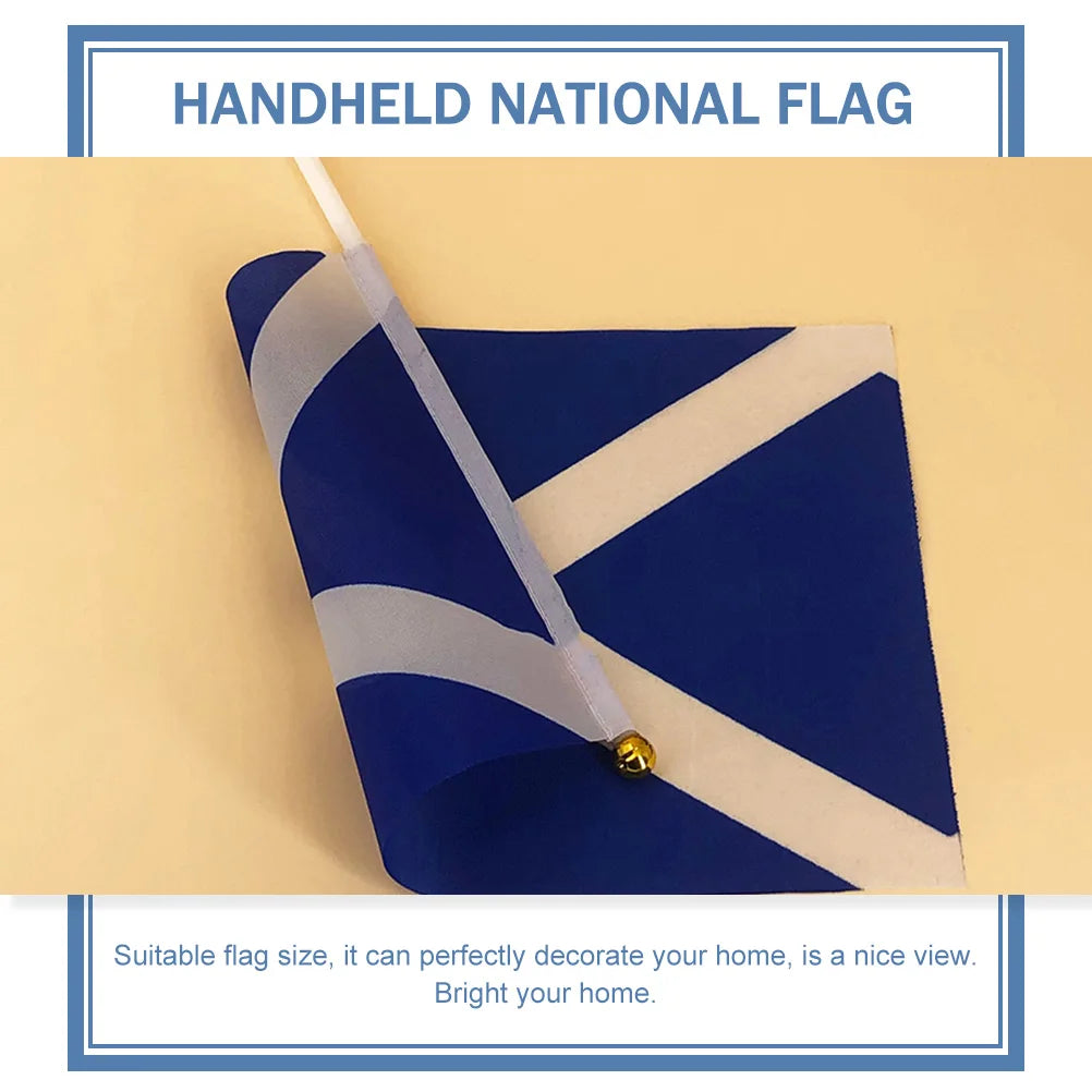20Pcs Scotland Waving Flag Home Decor Scottish Sports Party Supplies Garden Polyester Handheld Flag Patriotic Nationalism