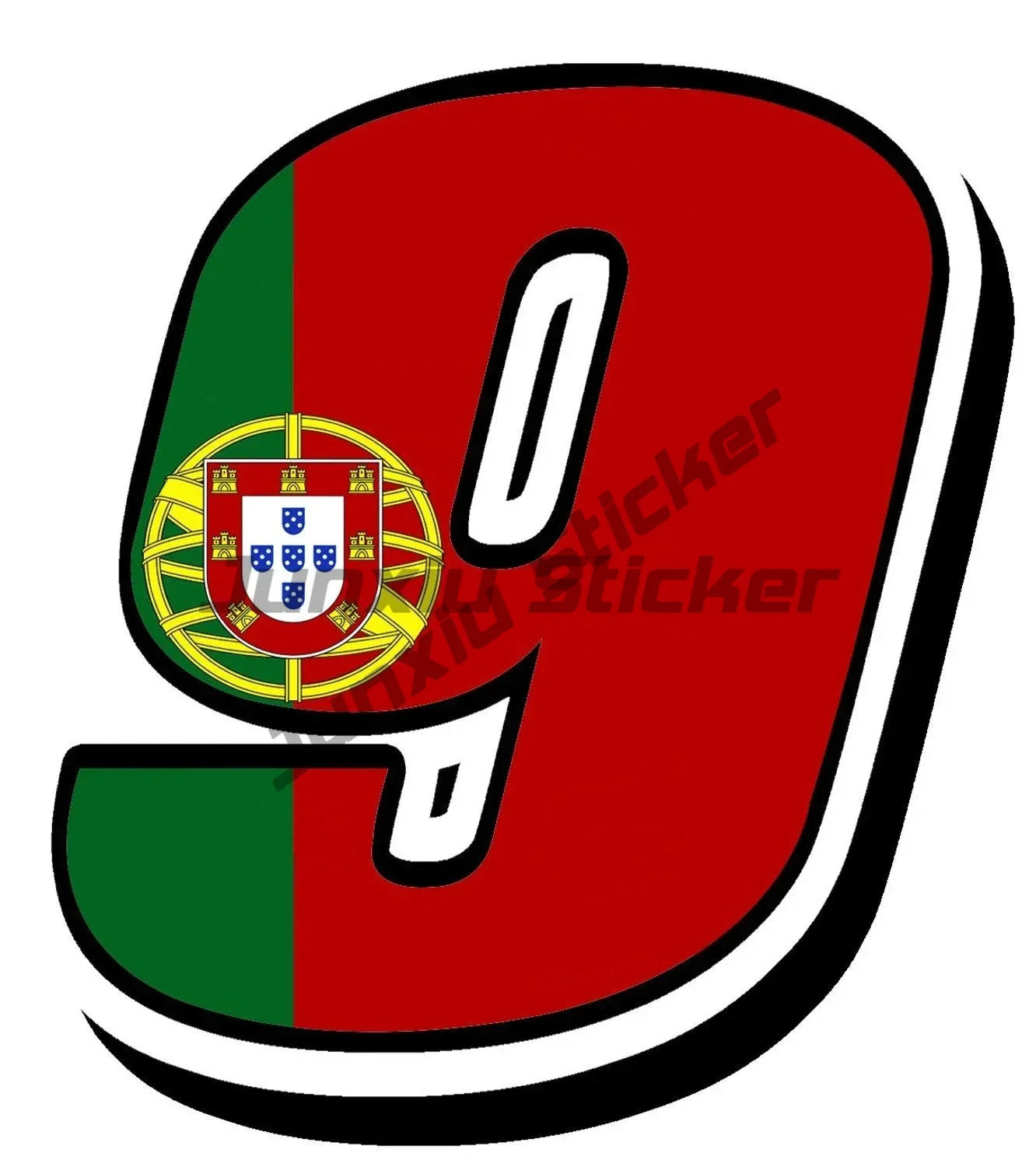 Portugal Flag Map Emblem Stickers High-Quality Viny Portugal Coat of Arms Portuguese Flag Racing Numbers Decal Perfect for Cars