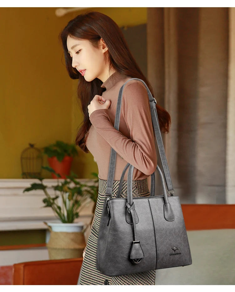 Women's PU Leather Handbags Ladies Large Tote Bag Female Square Shoulder Bags Bolsas Femininas Sac Fashion Crossbody Bags Purse