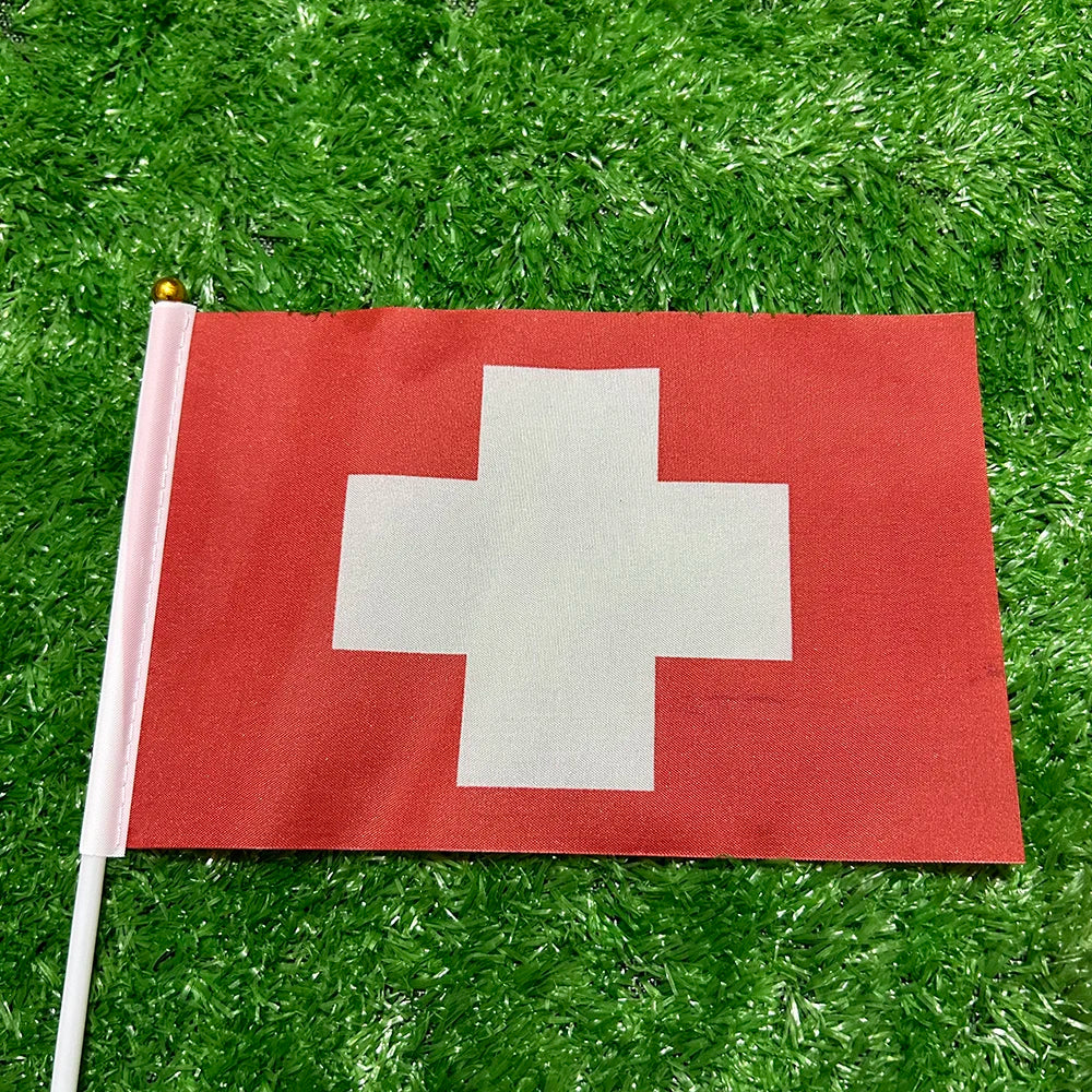 90X150cm Switzerland Flag Polyester 14x21cm swiss hand flag / string flag / desk flag 8x12cm Switzerland car flag for Decoration