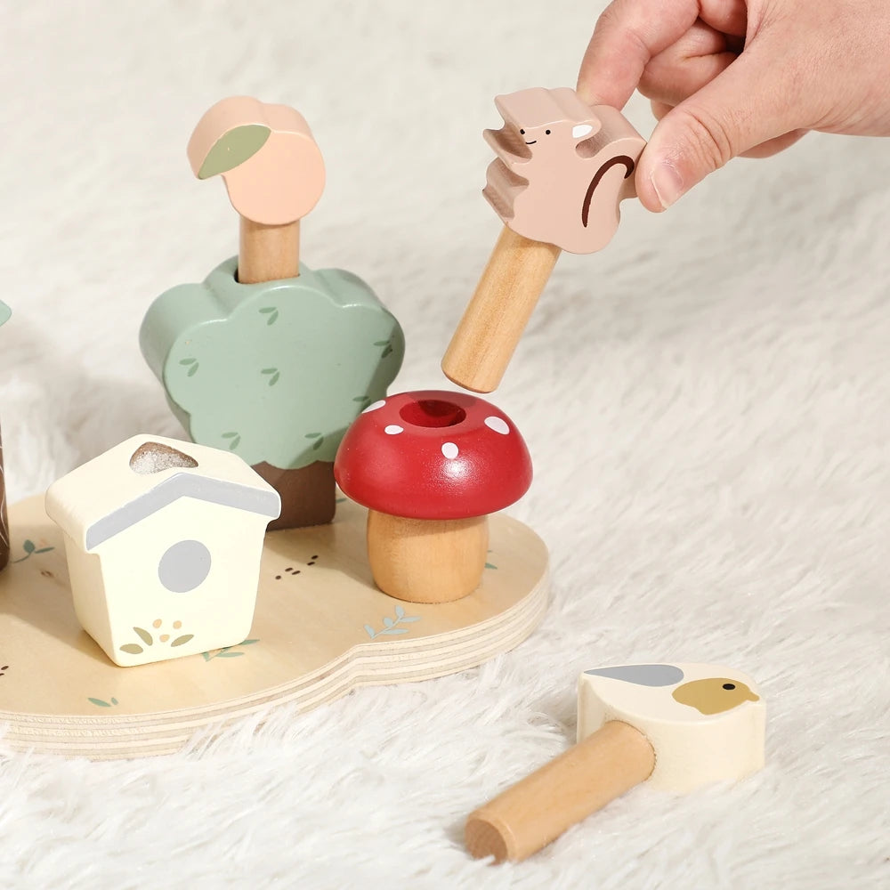 Kids Montessori Toys Color Wooden Bouncing Toys Baby Color Recognition Hand And Foot Coordination Toys Toddlers Block Game Gifts