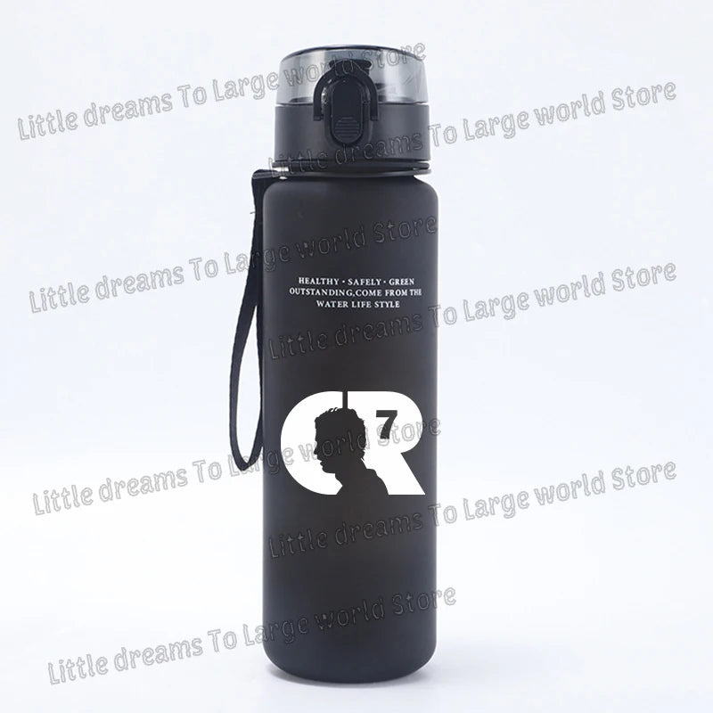 Football Cristiano Ronaldo Water Cup Portable 650ml Large Capacity Sports Plastic Drinking Bottle with Handle for Children Adult