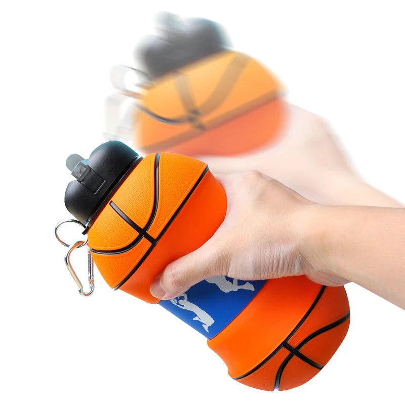 Fold Water Bottle Cups Mug Outdoor Sports Basketball Football Baseball Tennis Golf School Leakproof Portable Kids Water Bottle