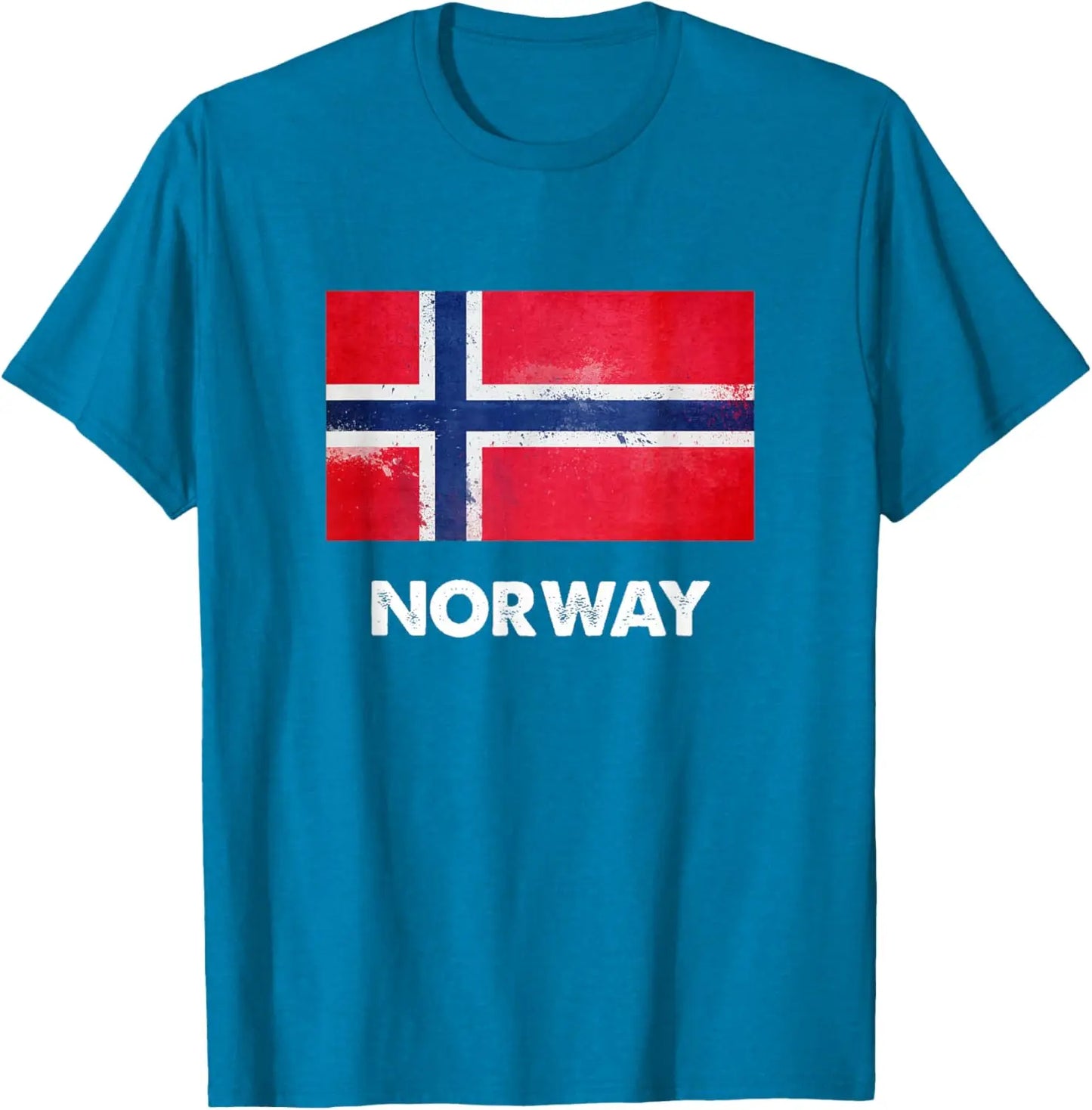 Norway Flag Graphic Short Sleeve T Shirt Patriotic Cotton Crew Neck Tee for Trip