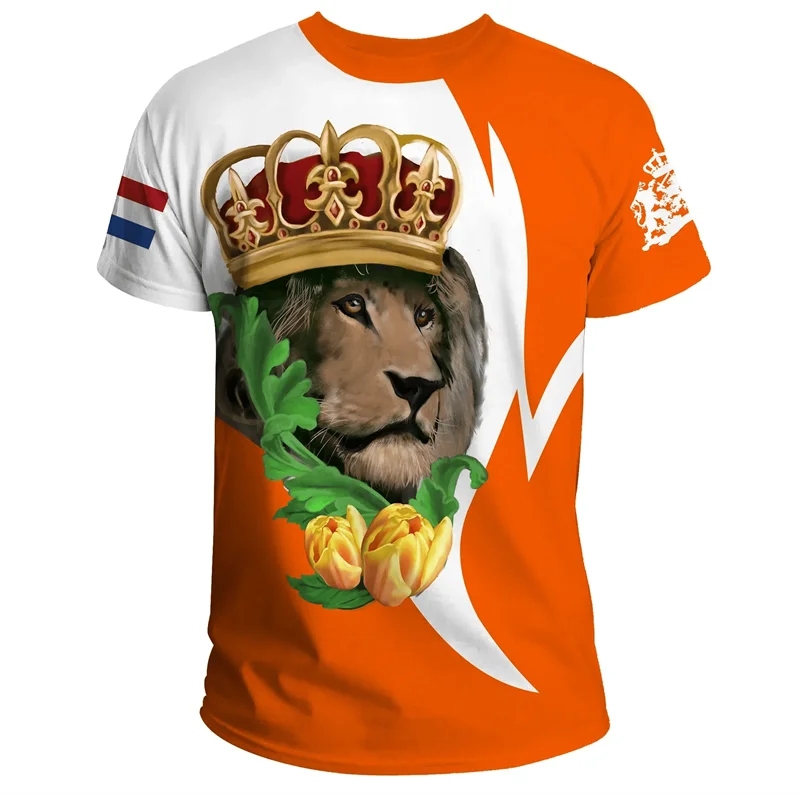 NETHERLANDS Flag 3D Print Sport Quick-dry Breathable Men Women T-Shirt Outdoor Football Uniform Team Training Fan Short-sleeve