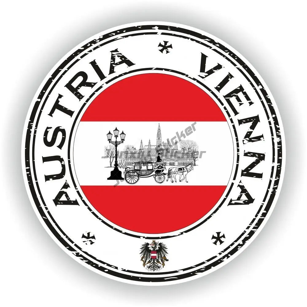 Austria Flag Map Emblem Creative PVC Stickers for Car Truck Bicycle Helmet Motorcycle Window Fridge Wall Decoration Accessories