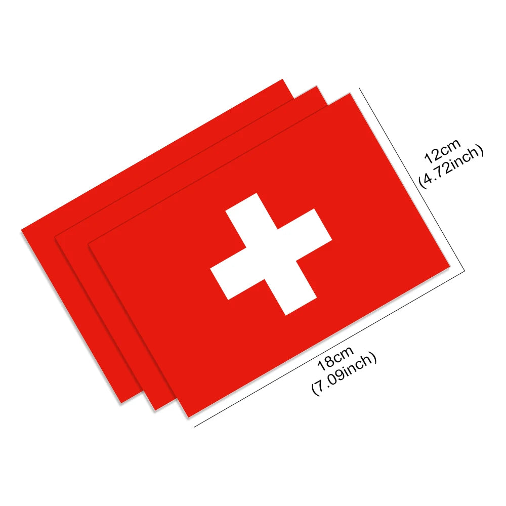 Swiss Flag Switzerland Stickers Vinyl Decals Auto Motorcycle Custom Body Bumper Notebook Laptop Personality Car Styling Decor