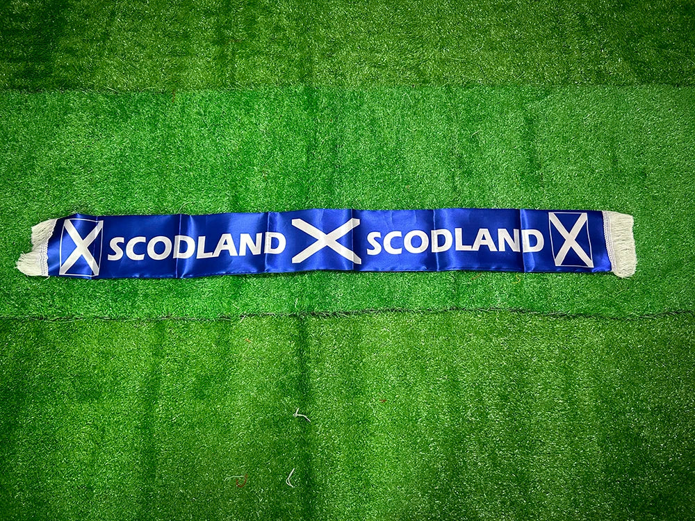 2026 Scotland Scarf 14x135cm Double-sided Printed Satin Scotland Flag Scarf Tassels Suitable for Football, Sports, Events