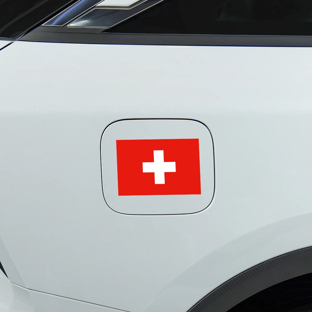 Swiss Flag Switzerland Stickers Vinyl Decals Auto Motorcycle Custom Body Bumper Notebook Laptop Personality Car Styling Decor