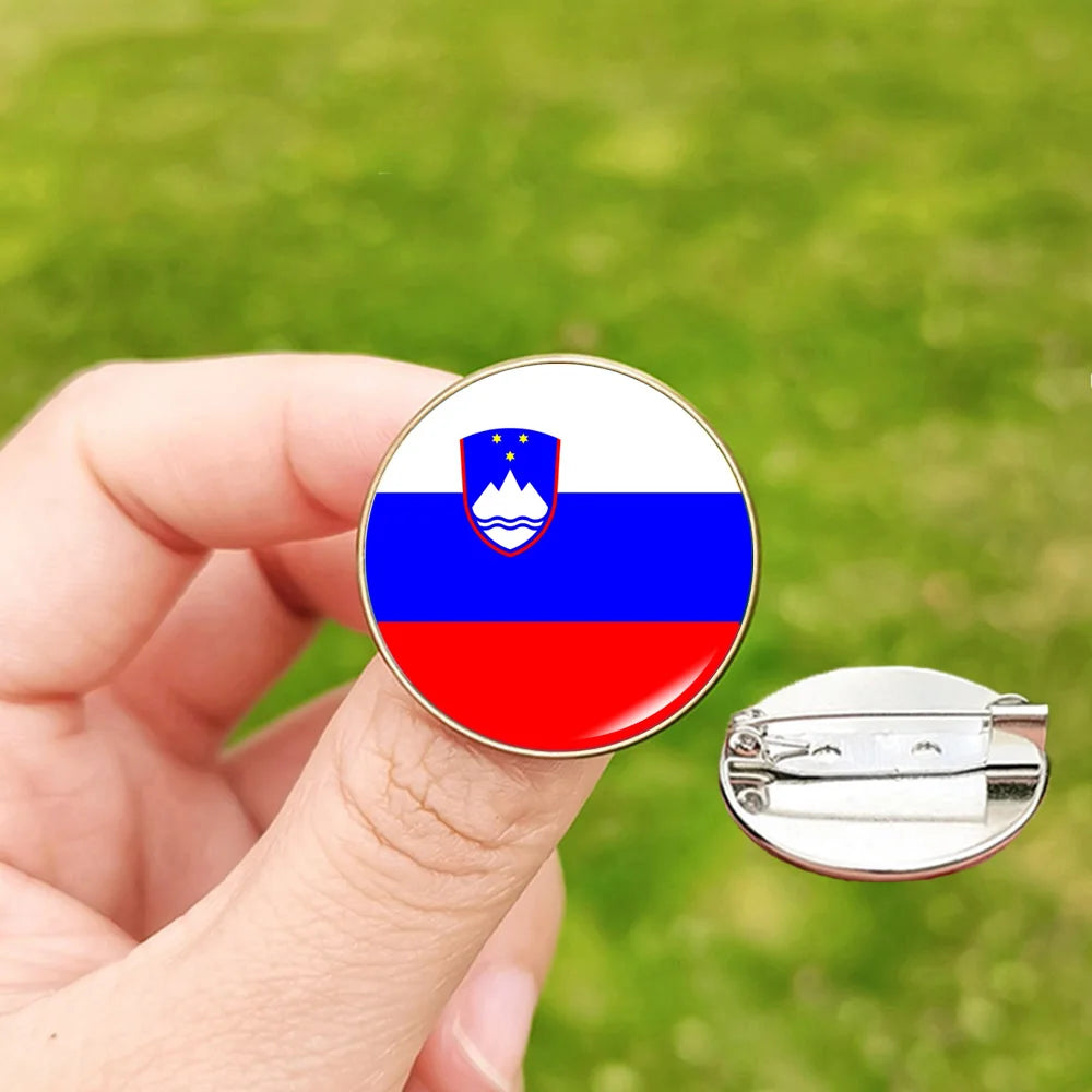 24 Football Flag Badge Pins Scotland Hungary Italy Croatia Spain Denmark England Serbia Romania Belgium Portugal Georgia Brooch