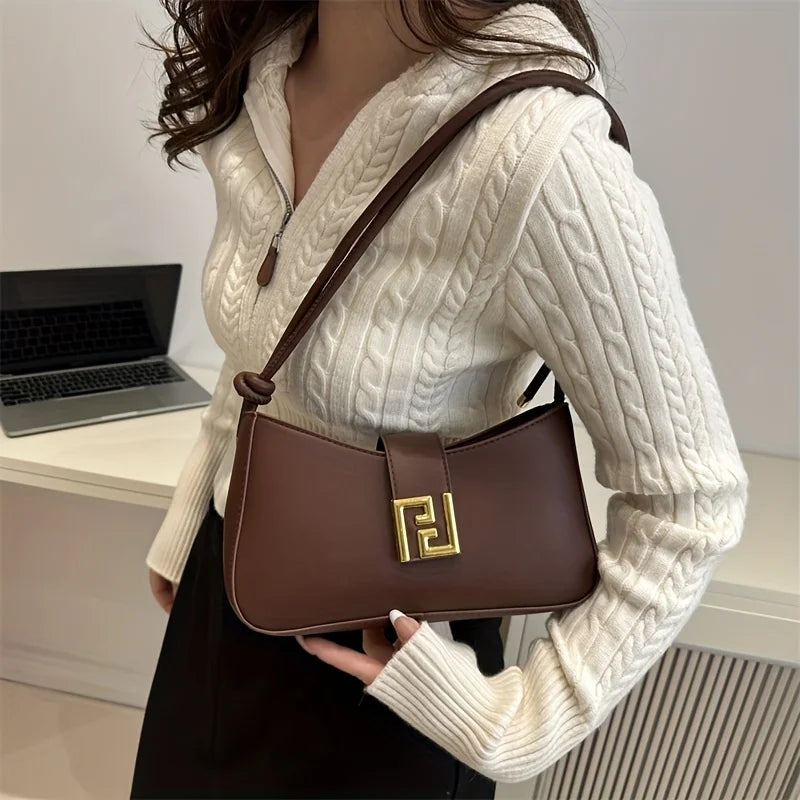 Women's Handbag Shoulder Bag with Adjustable Strap & Buckle Closure, Casual Tote Purse for Women Dating, Shopping, Everyday Use