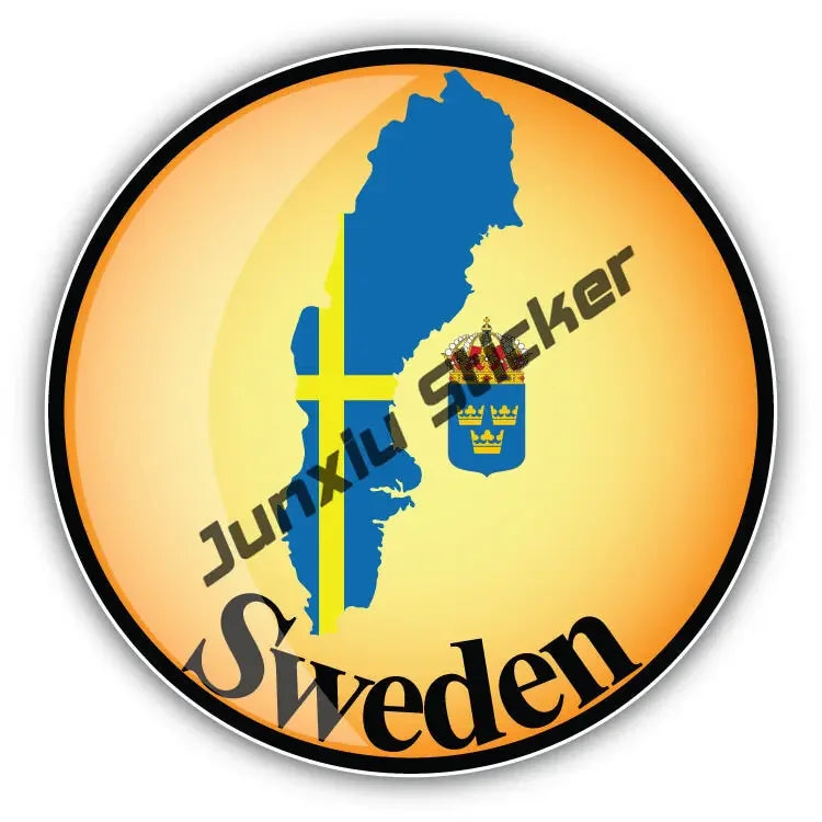 Sweden Flag Wings Creative Motorcycle Car Stickers Decal Anime Cute Accessories Swedish Air Force Decoration Glue Sticker