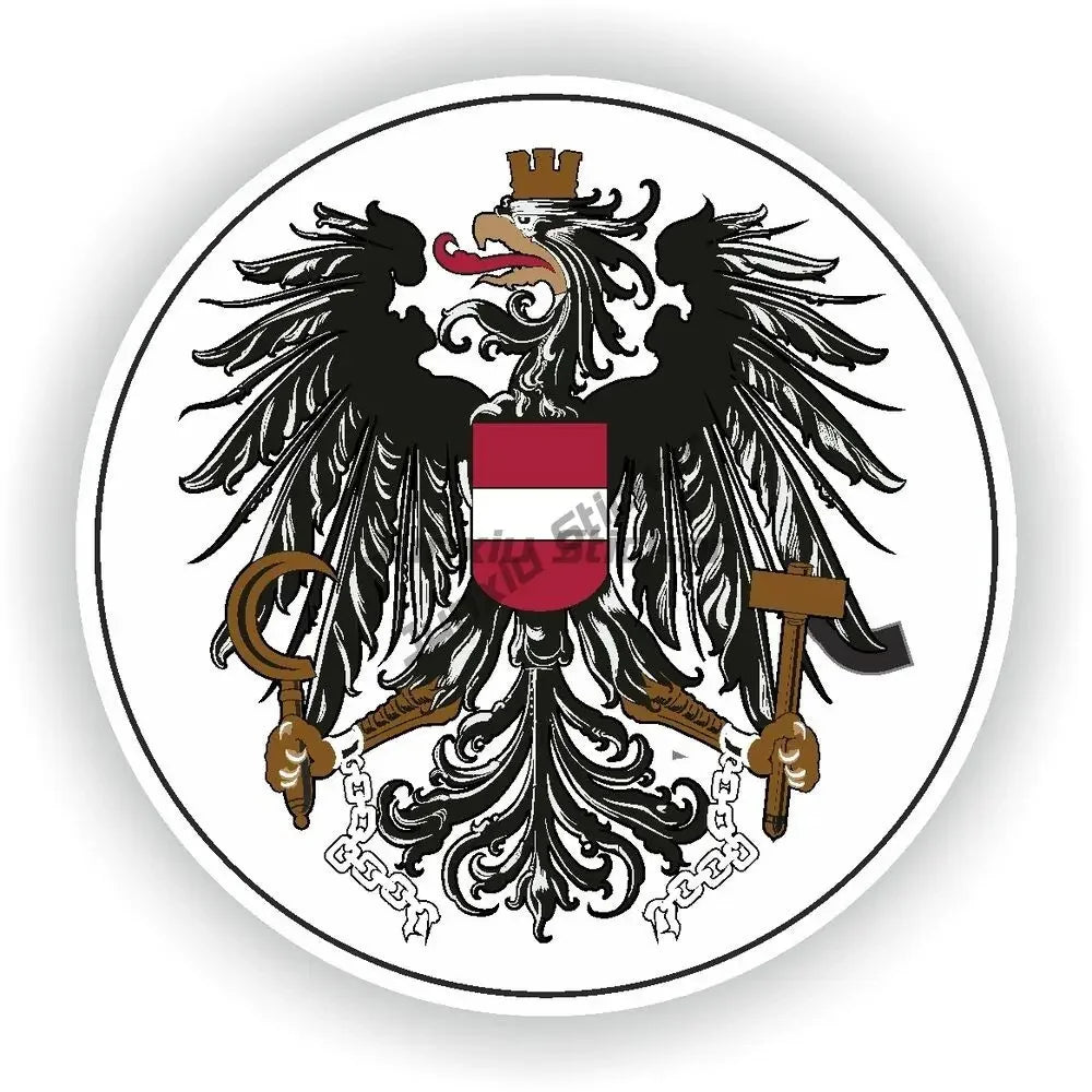 Austria Flag Map Emblem Creative PVC Stickers for Car Truck Bicycle Helmet Motorcycle Window Fridge Wall Decoration Accessories