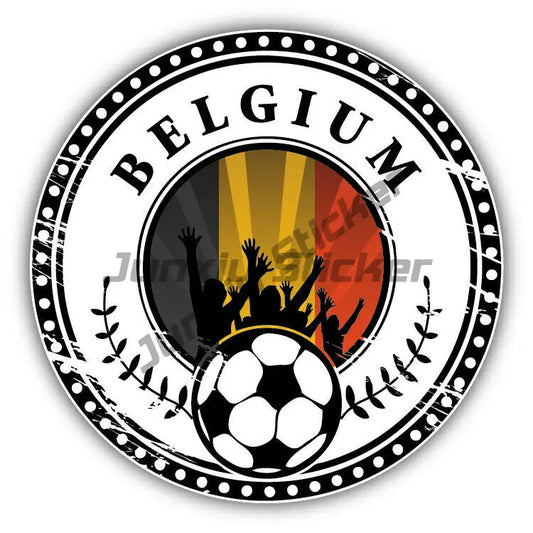 Belgium Flag Soccer Football Fans Ball Sticker Flemish Flanders Belgium Flag Crest Symbol Vinyl Decal Decoration for Suv Auto