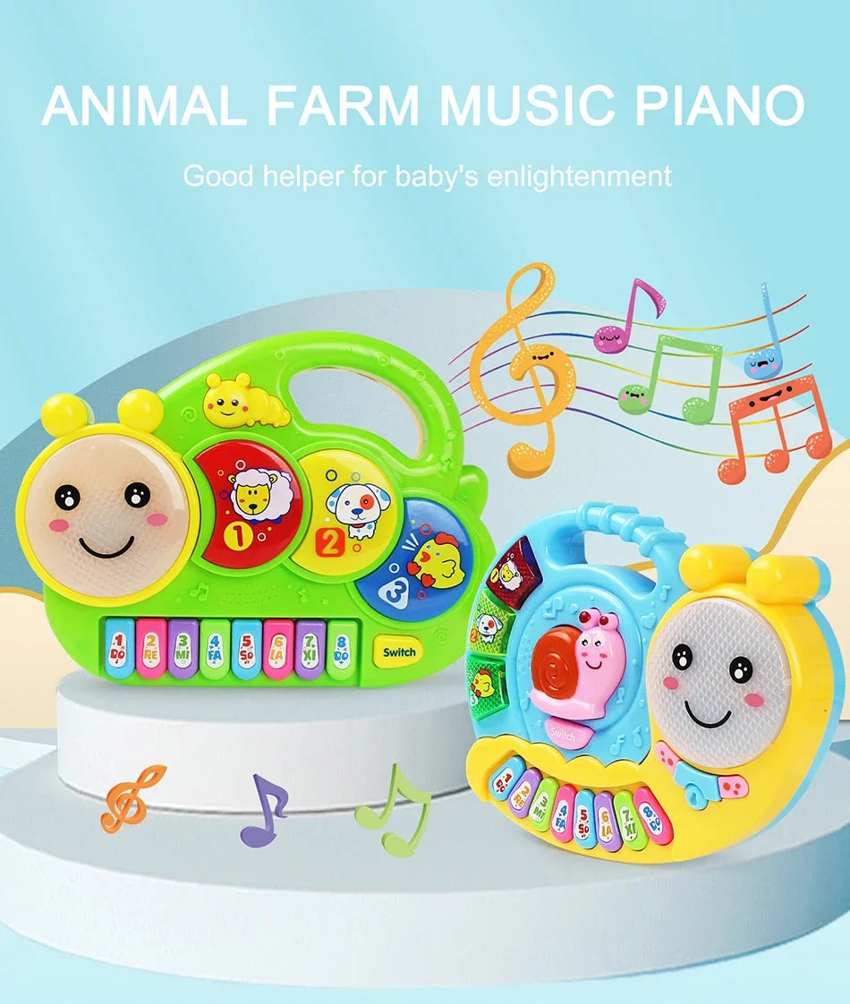 Baby Musical Toy with Animal Sound Kids Piano Keyboard Electric Flashing Music Instrument Early Educational Toys for Children
