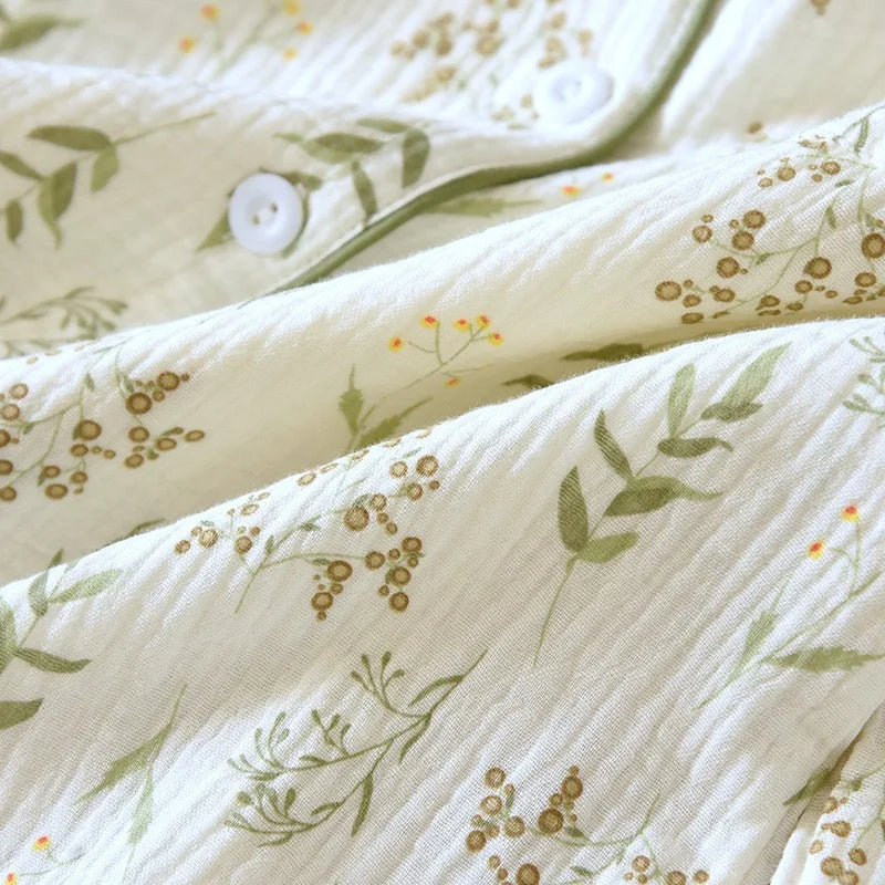 2025 Winter Women's Pajamas100% Cotton Plus Size Pajamas Flower  Printing Household Women's Pajamas Loungewear Autumn Sleepwear