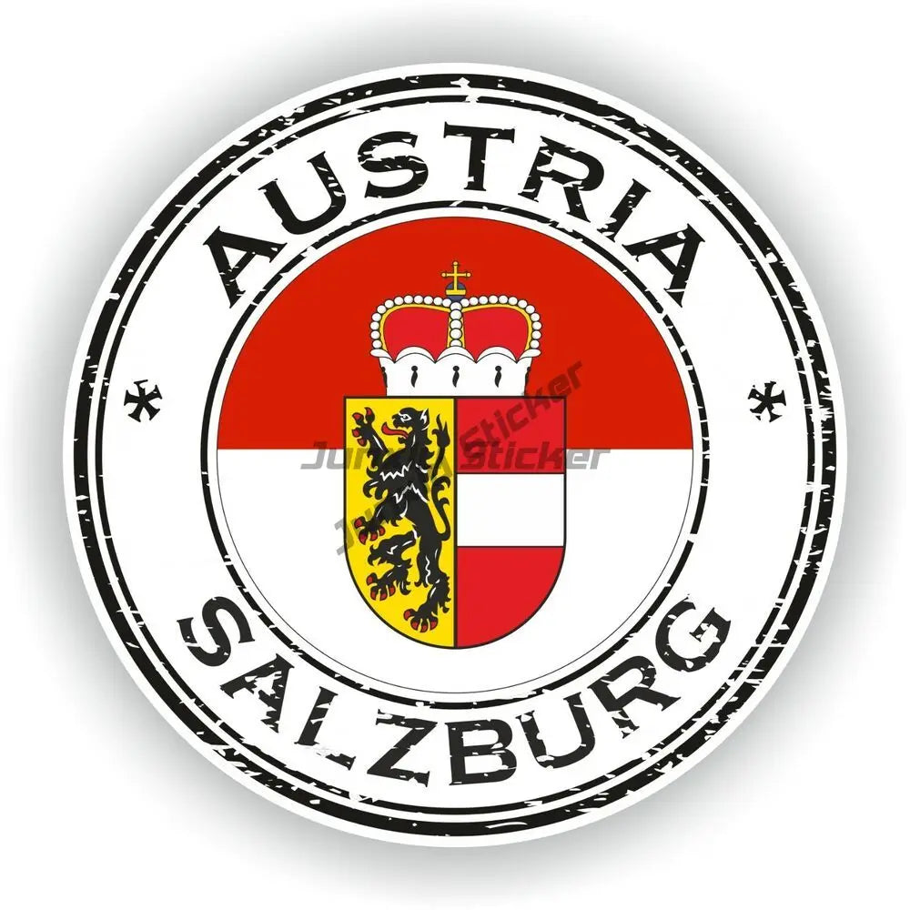 Austria Flag Map Emblem Creative PVC Stickers for Car Truck Bicycle Helmet Motorcycle Window Fridge Wall Decoration Accessories