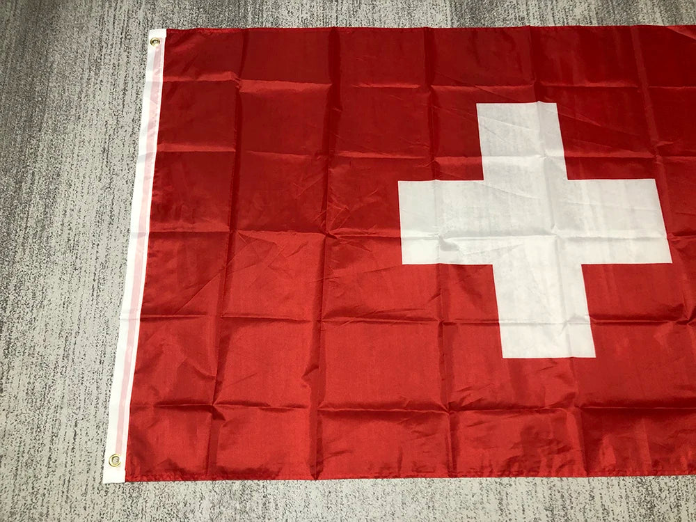 90X150cm Switzerland Flag Polyester 14x21cm swiss hand flag / string flag / desk flag 8x12cm Switzerland car flag for Decoration