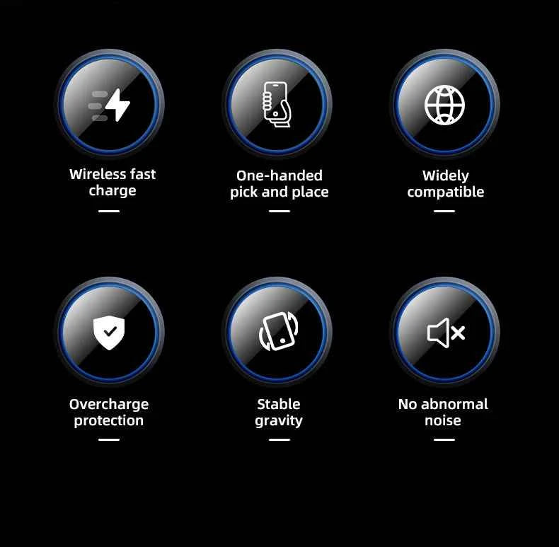 Wireless Charger Car Mount for Air Vent Mount Car Phone Holder Rotating Intelligent Infrared Fast Wireless Charging Charger