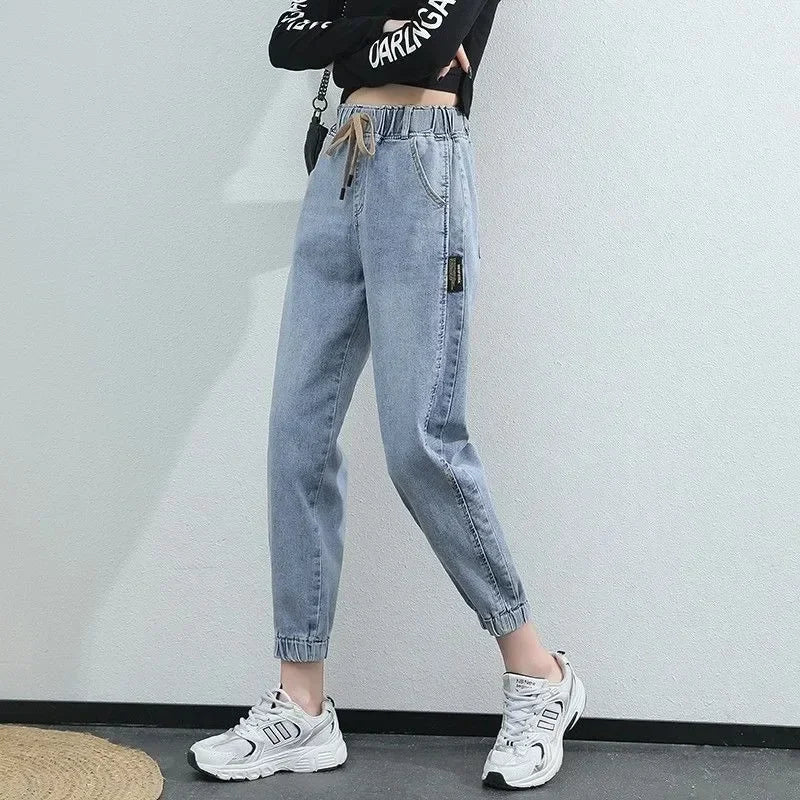 Cargo Korean Version of High Waist Pants Loose Slimming Straight Jean