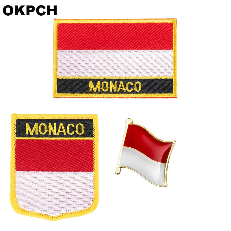Sweden National Flag Embroidered Iron on Patches for Clothing Metal badges PT0130-3
