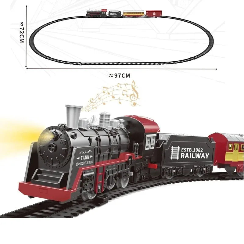 Train Toys for Boys with Lights and Sound Toy Train Track Set for Under Christmas Tree Toddler Model Trains Christmas Gifts