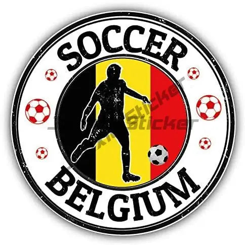 Belgium Flag Soccer Football Fans Ball Sticker Flemish Flanders Belgium Flag Crest Symbol Vinyl Decal Decoration for Suv Auto
