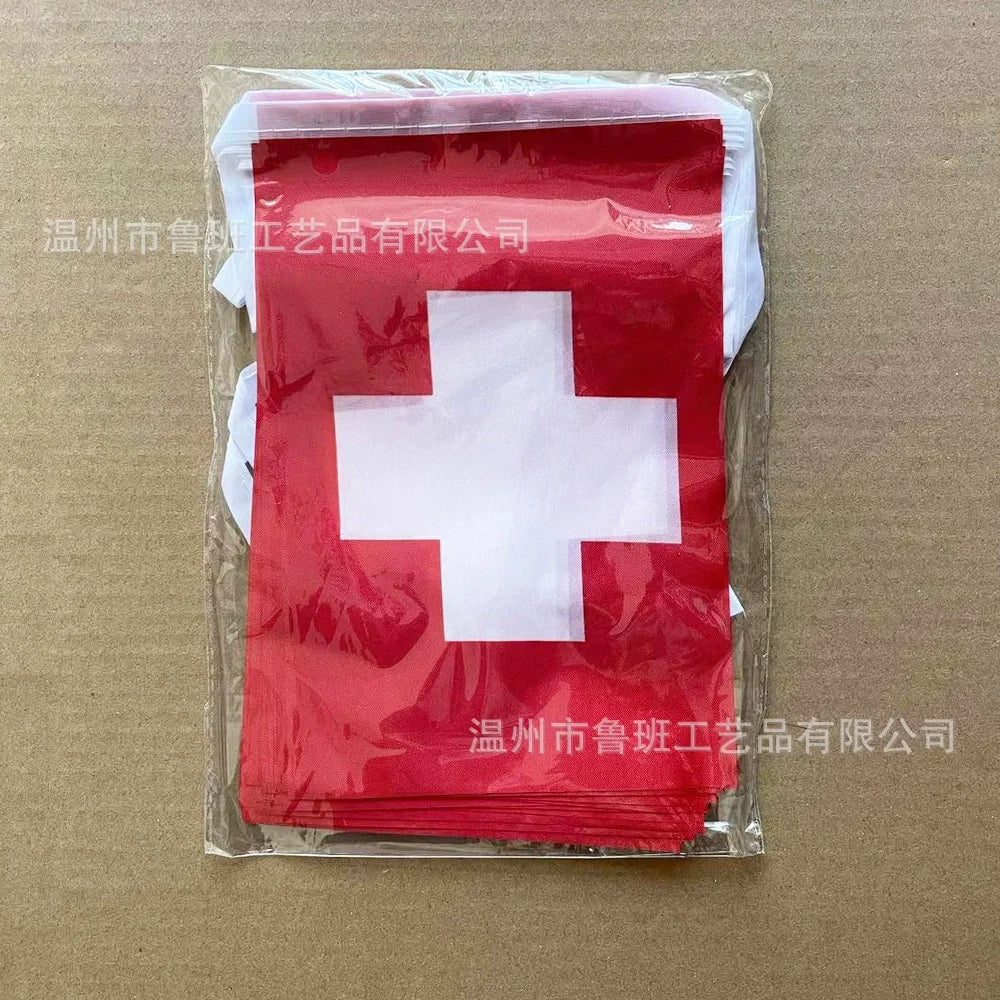 90X150cm Switzerland Flag Polyester 14x21cm swiss hand flag / string flag / desk flag 8x12cm Switzerland car flag for Decoration