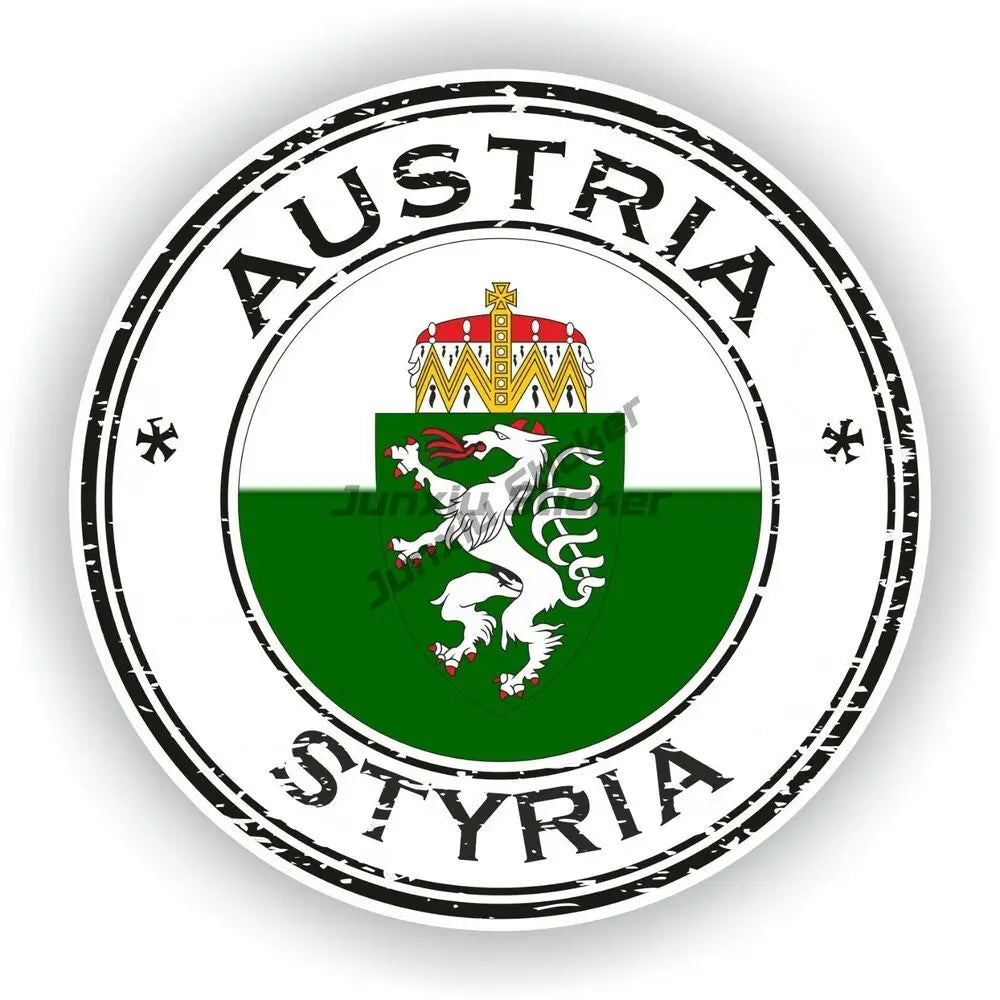 Austria Flag Map Emblem Creative PVC Stickers for Car Truck Bicycle Helmet Motorcycle Window Fridge Wall Decoration Accessories