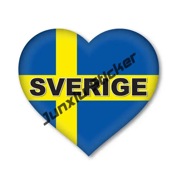 Sweden Flag Wings Creative Motorcycle Car Stickers Decal Anime Cute Accessories Swedish Air Force Decoration Glue Sticker