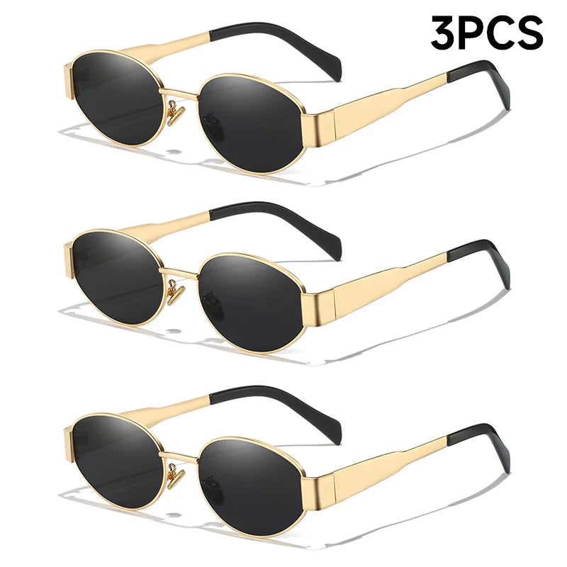 New Sunglasses For Women And Men Sun Glasses Alloy Oval Eyewear