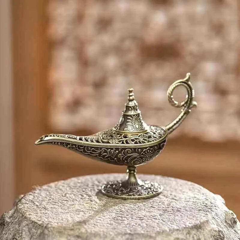 Antique Style Lamp Metal Incense Burner Scented & Unscented Candle Holder Home Decor Gift Arabic Incense Burner