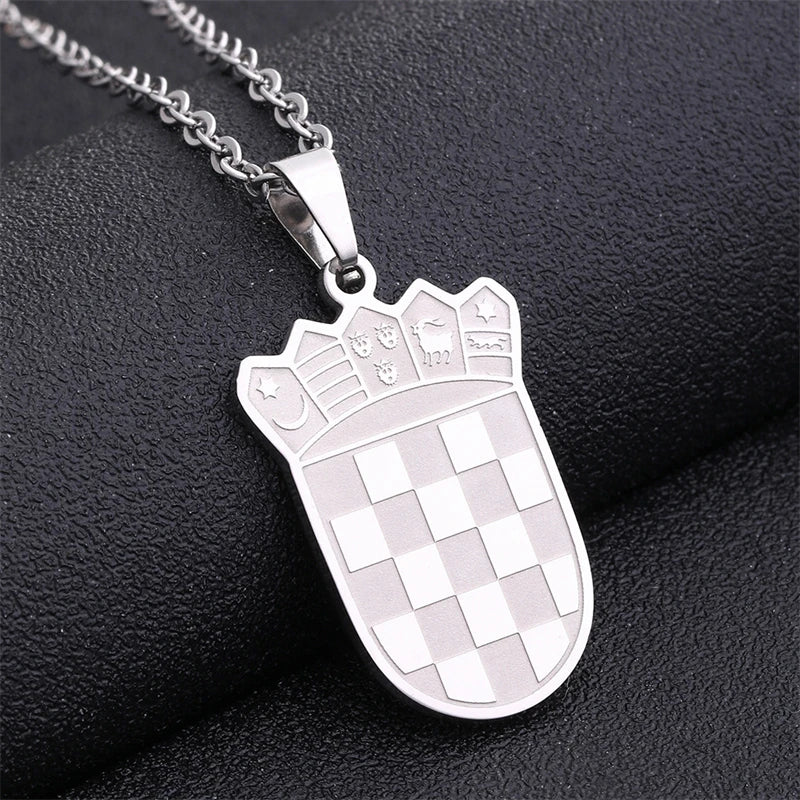 New Europe map Croatia Flag Charm Pendant Necklaces Gold Color/Silver Color for Women Girls the Croatian Jewelry Gifts