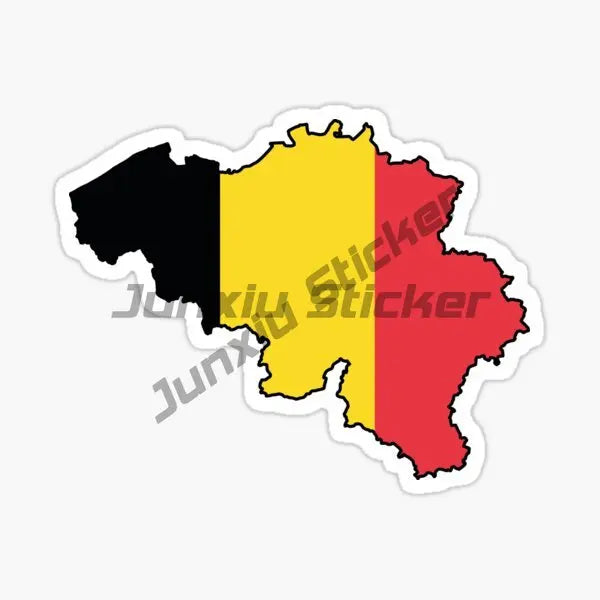 Belgium B Flag Map Emblem Creative Stickers Vinyl Helmet Wall Room Truck Window Motorcycle Camper Laptop Car Decal Assecories