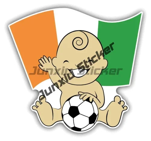 Flag Soccer Club Fan Girl Sticker Cartoon Funny Flag Soccer College Sport Decal Stickers for Cars Helmet Motorcycle Stickers