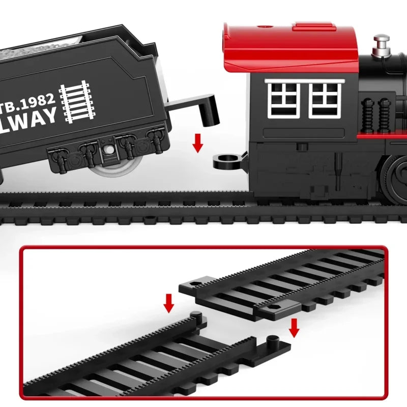 Train Toys for Boys with Lights and Sound Toy Train Track Set for Under Christmas Tree Toddler Model Trains Christmas Gifts