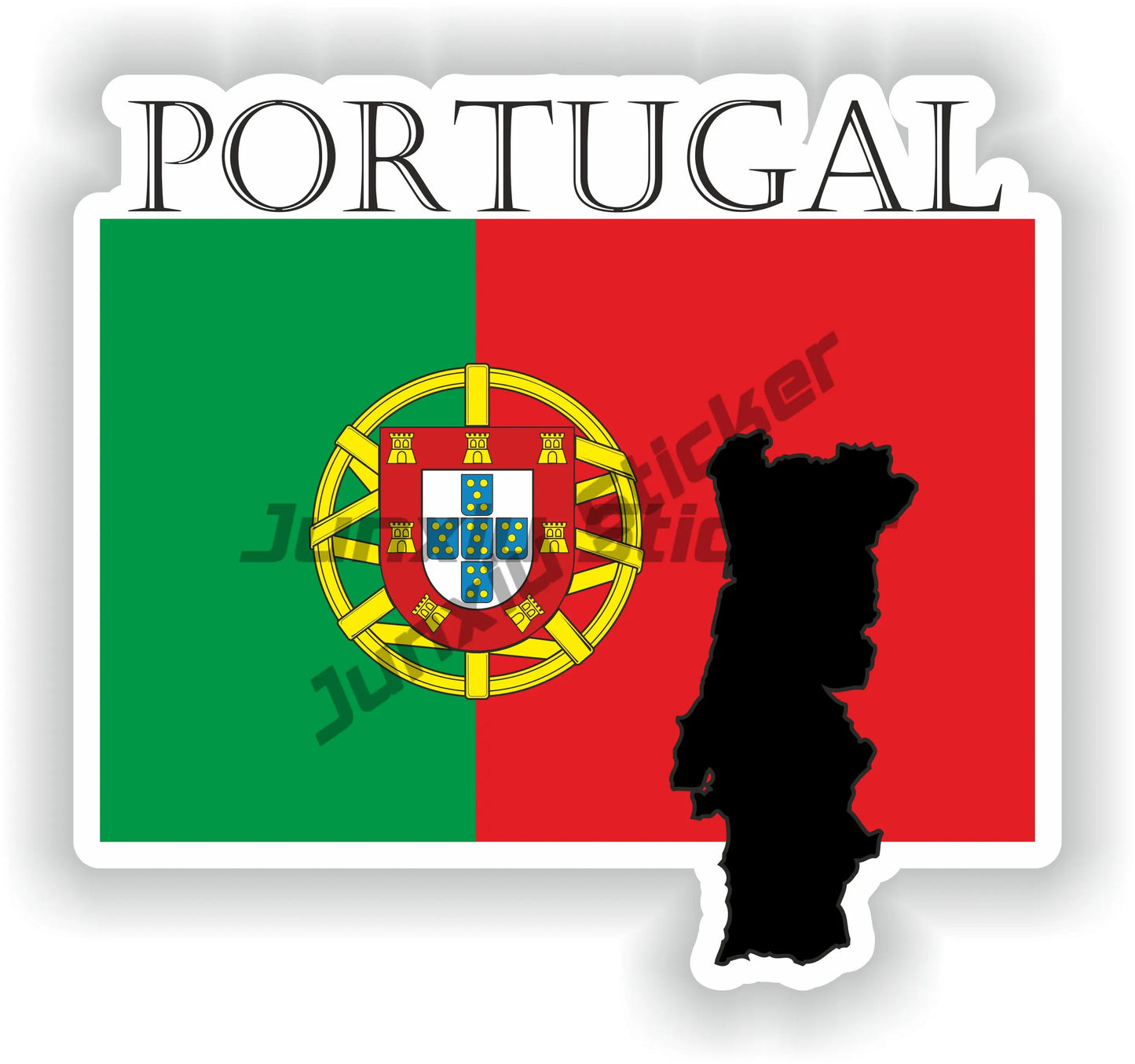 Portugal Flag Map Emblem Stickers High-Quality Viny Portugal Coat of Arms Portuguese Flag Racing Numbers Decal Perfect for Cars