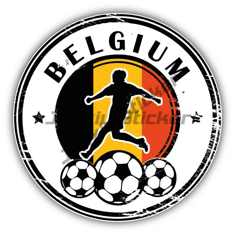 Belgium Flag Soccer Football Fans Ball Sticker Flemish Flanders Belgium Flag Crest Symbol Vinyl Decal Decoration for Suv Auto