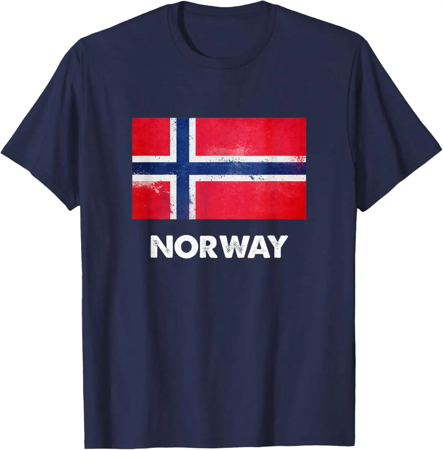 Norway Flag Graphic Short Sleeve T Shirt Patriotic Cotton Crew Neck Tee for Trip