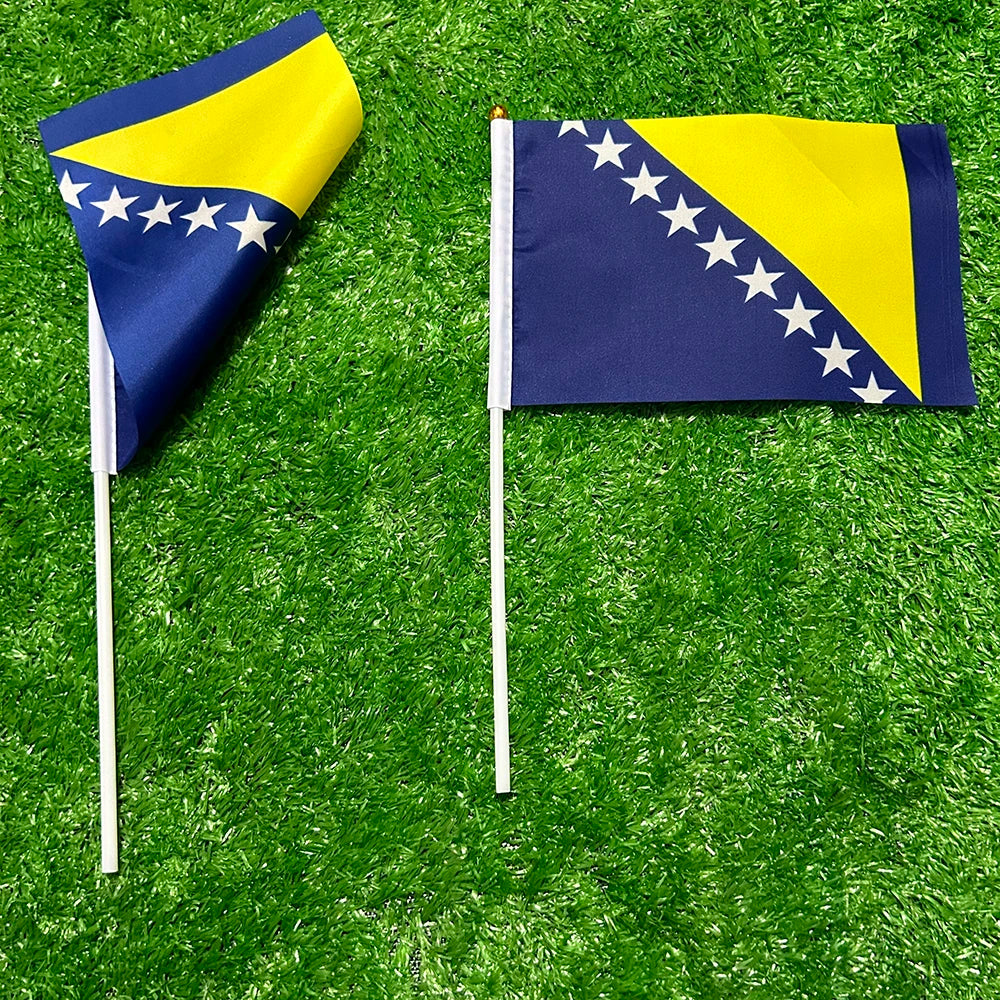 Bosnia and Herzegovina Flag 21*14cm  Bosnia and Herzegovina Hand Waving Flags For Sports Activity